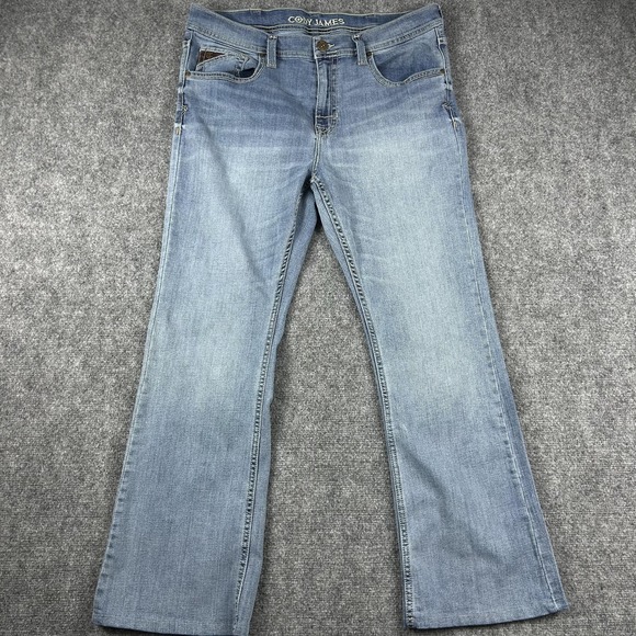 Cody James Jeans Mens 38x32 Light Wash Bootcut Denim Western Cowboy Stretch - Picture 1 of 10